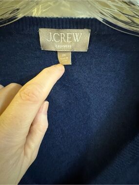 J. Crew Women’s Navy Cashmere v-neck Sweater